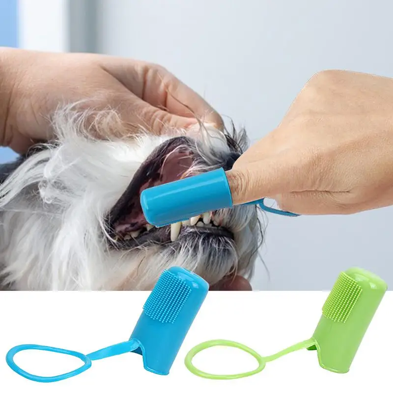 

Cat Toothbrush For Finger Soft Pet Dog Toothbrush With Ring Dog Teeth Odor Remover For Fresh Breath For Camping Home Pet Store