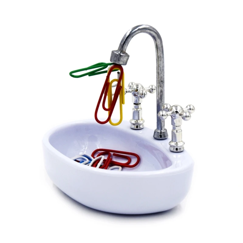 Ceative Washbasin Paper Clips Holder with 15x Paperclips Magnetics for Home School Office Dollhouse Bathroom Furniture
Ceative Washbasin Paper Clips Holder with 15x Paperclips Magnetics for Home School Office Dollhouse Bathroom Furniture