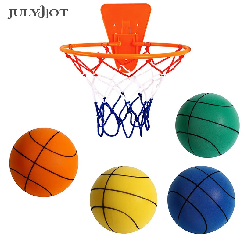 

Silent Training Basketball High Density Foam Indoor Sports Balls Soft Bouncy Balls Kids Adult Sports Training Get Free Netting