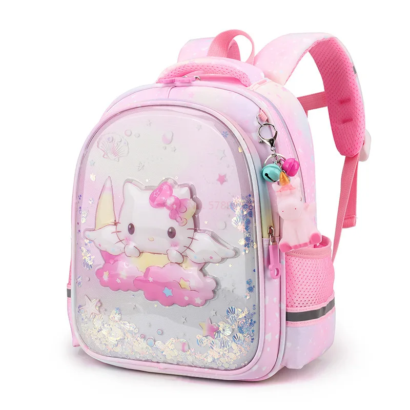 

Hello Kitty New Children Spine Protection Schoolbag Unicorn Mermaid Cartoon School Bag Cute Print Large Capacity Backpack