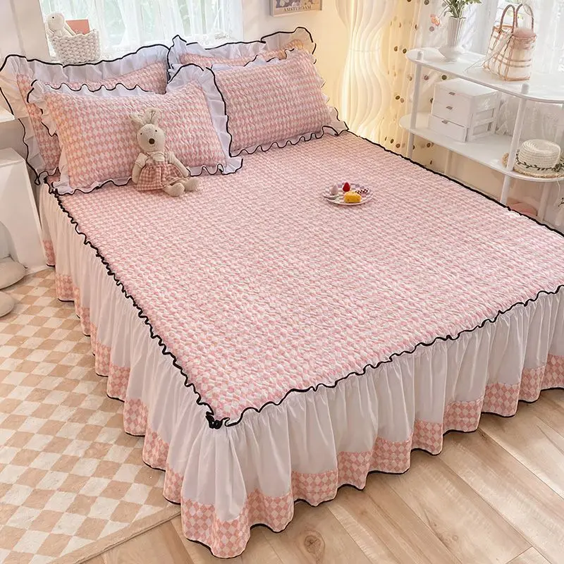 3pcs Cotton Padded Thickened Bed Skirt Cartoon Pattern Printed Non Slip Bed Sheets Household Large Skirt Protective Bedspread
3pcs Cotton Padded Thickened Bed Skirt Cartoon Pattern Printed Non Slip Bed Sheets Household Large Skirt Protective Bedspread