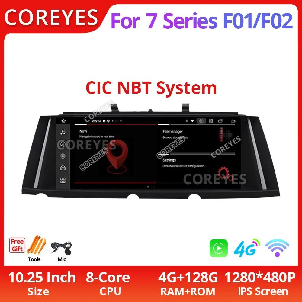 COREYES 10.25 Inch Car Radio For BMW 7 Series F01 F02 CIC NBT CarPlay Multimedia Stereo Player GPS Navi Auto Bluetooth Head Unit
COREYES 10.25 Inch Car Radio For BMW 7 Series F01 F02 CIC NBT CarPlay Multimedia Stereo Player GPS Navi Auto Bluetooth Head Unit