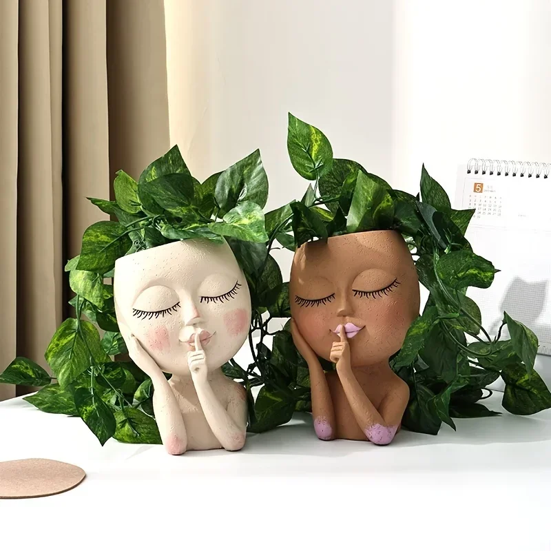 1pc Resin Figure Shape Planter, Creative Flower Pot For Succulent Plant, Resin Ornament For Desktop, Home & Office Decor 
1pc Resin Figure Shape Planter, Creative Flower Pot For Succulent Plant, Resin Ornament For Desktop, Home & Office Decor