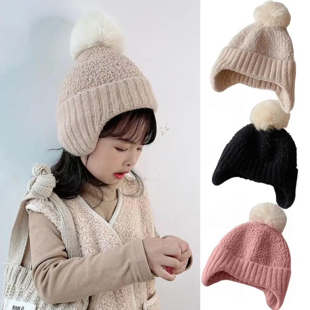 Plush Children's Ear Protection Hat Fashion Windproof Warm Thicken Baby Knitted Hats With Pom Pom EarFlaps Hat Children
Plush Children's Ear Protection Hat Fashion Windproof Warm Thicken Baby Knitted Hats With Pom Pom EarFlaps Hat Children