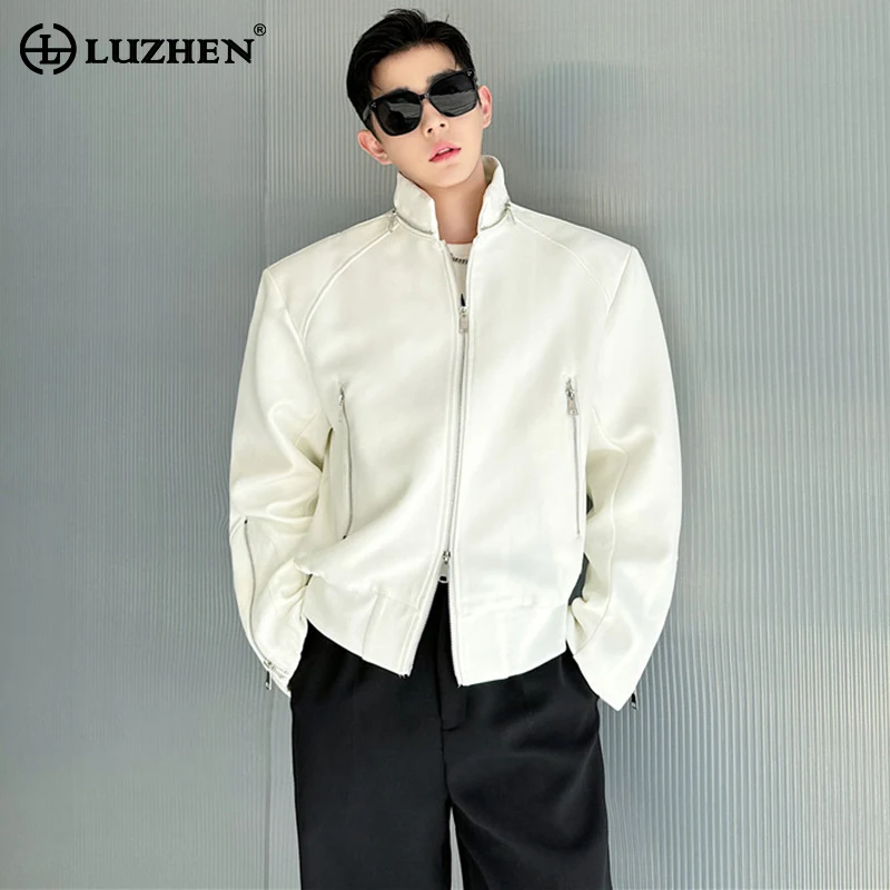 LUZHEN 2024 Весенняя дизайнерская Повседневная куртка с двойной молнией Мужская Уличная однотонная Корейская Элегантная Модная искусственная кожа LZ1564
LUZHEN 2024 Весенняя дизайнерская Повседневная куртка с двойной молнией Мужская Уличная однотонная Корейская Элегантная Модная искусственная кожа LZ1564