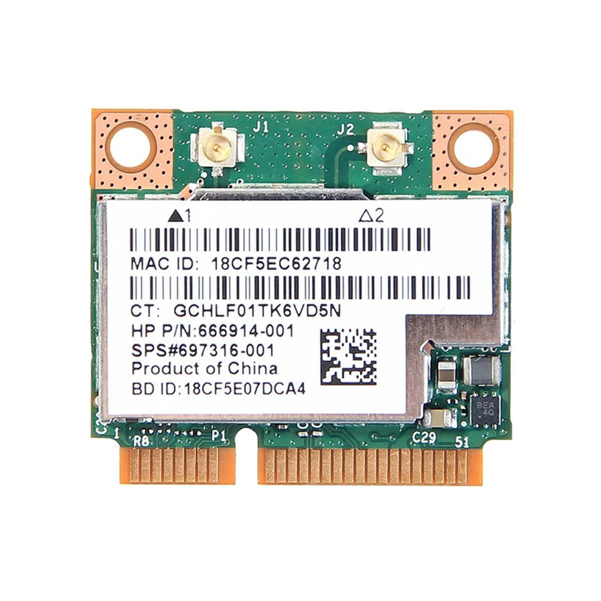 

BCM943228HMB WiFi Card Network Card Dual Band 300Mbps Bluetooth4.0 802.11A/B/G/N Mini PCI-E Laptop WLAN Adapter