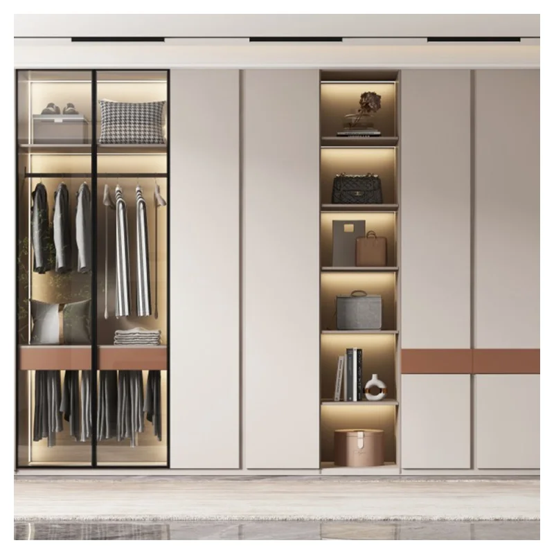 

Индивидуальная Настройка шкафа, Высококачественная фанера с меламиновым покрытием для спальни, двойных шкафов, элегантные шкафы минималистского дизайна с Clo