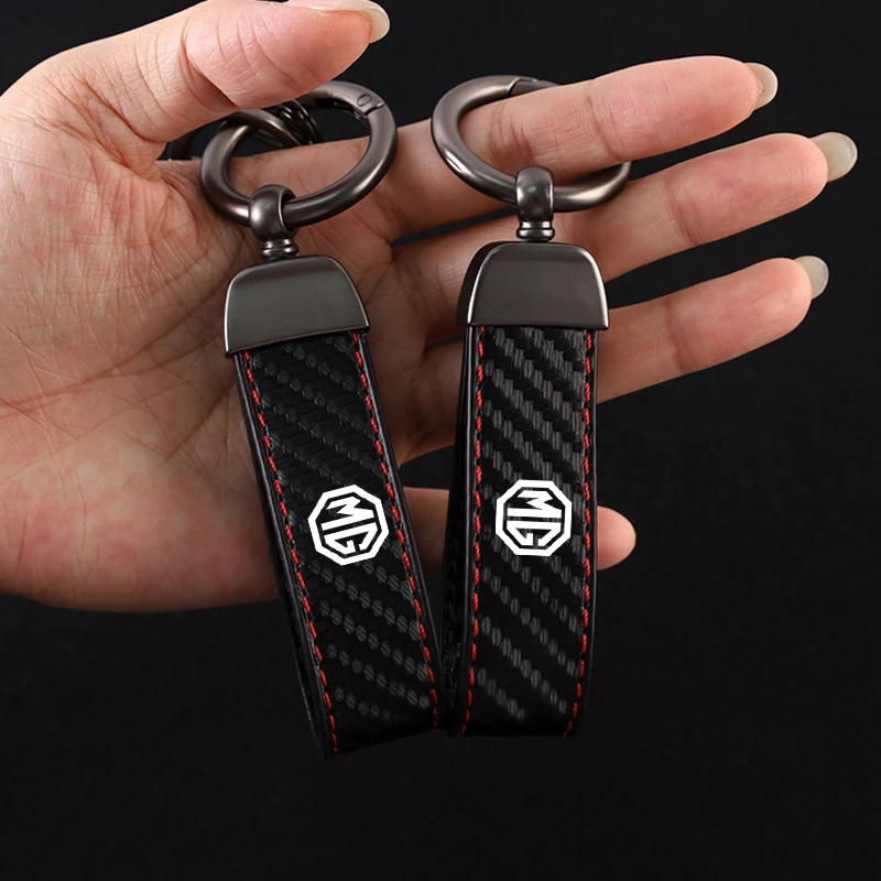 

Car Trinket Keyring PU Leather Keychain Bag Key Chain Holder Key For MG 6 350 550 ZT 7 ZS HS GS key ring Car Accessorie