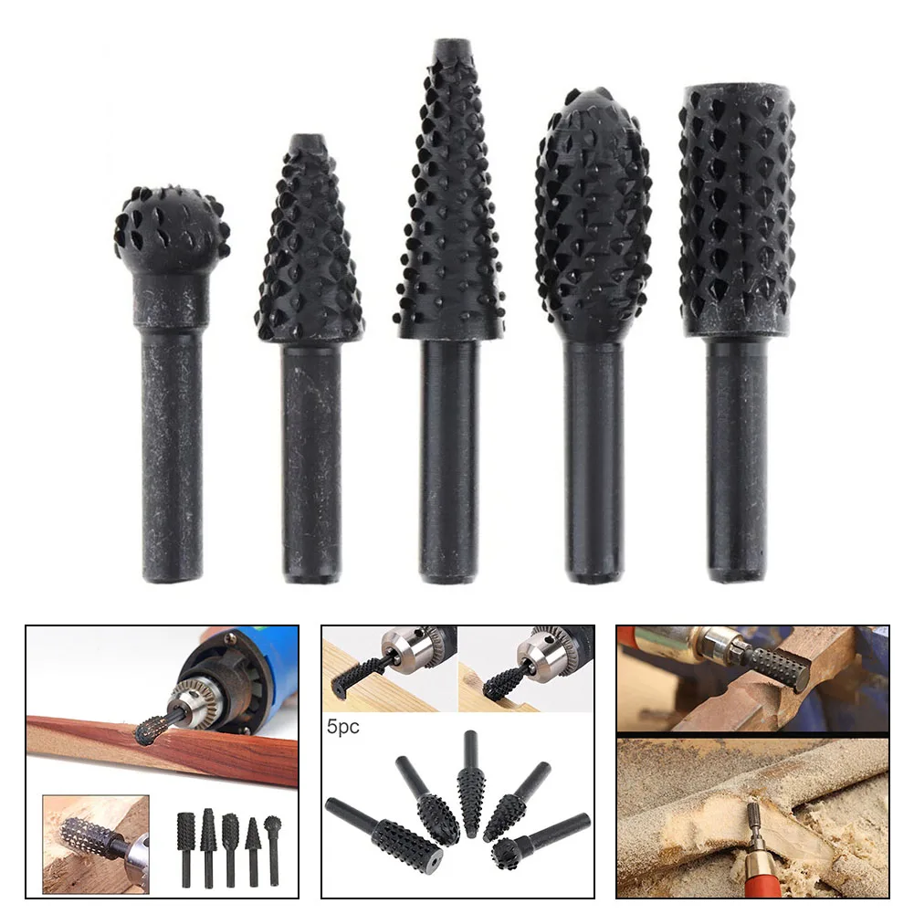 5 Pcs Steel Rotary Burr Bits 14" Wood Carving Tool Set Efficient Cutting Versatile Woodworking Tools Small Crafts Accessories
5 Pcs Steel Rotary Burr Bits 14" Wood Carving Tool Set Efficient Cutting Versatile Woodworking Tools Small Crafts Accessories