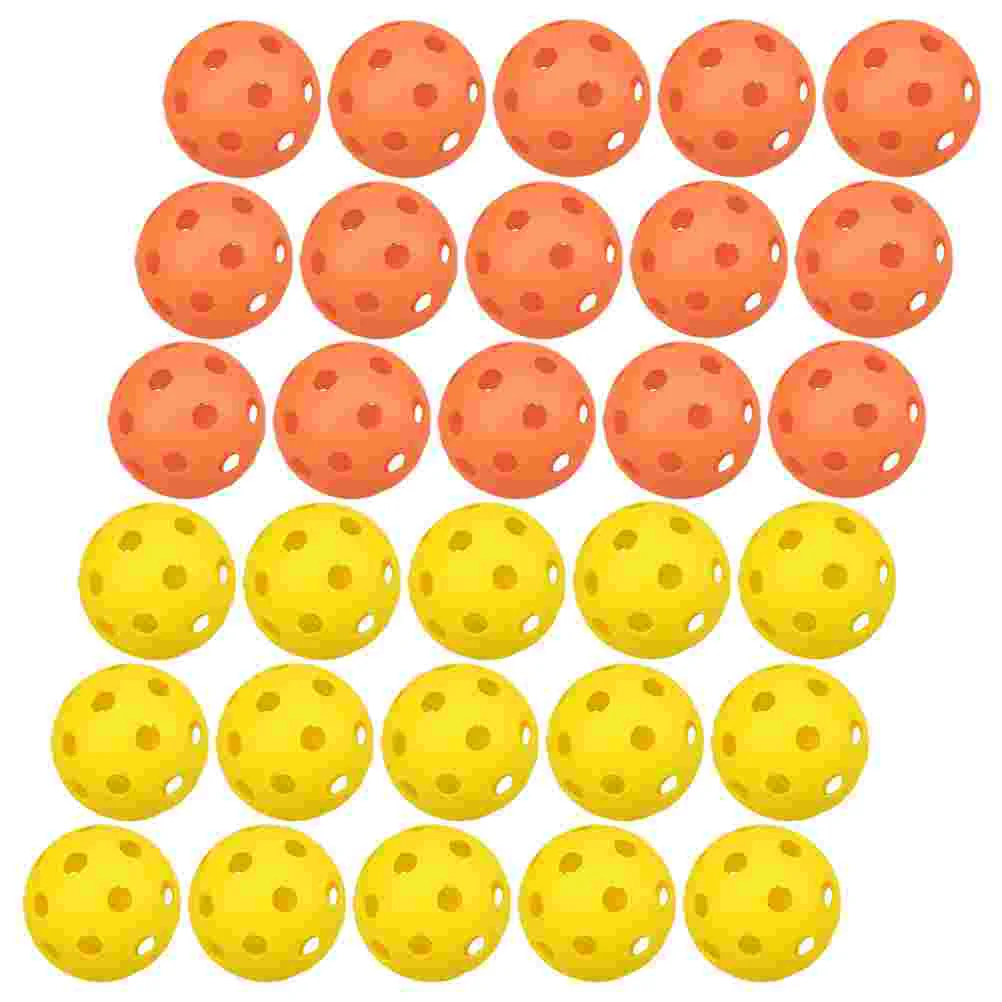 

30 Pcs Golf Hole Balls Indoor Training Practice Golfs Pe Plastic Hallow-out for Golfing Practicing Pickleball