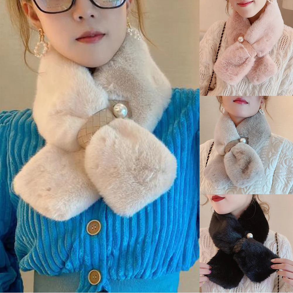 NEW Winter Imitation Rabbit Fur Neck Warmer For Girls Pearl Decoration Luxury Neck Cover Double Layer Thicken Cross Neck Scarves
NEW Winter Imitation Rabbit Fur Neck Warmer For Girls Pearl Decoration Luxury Neck Cover Double Layer Thicken Cross Neck Scarves