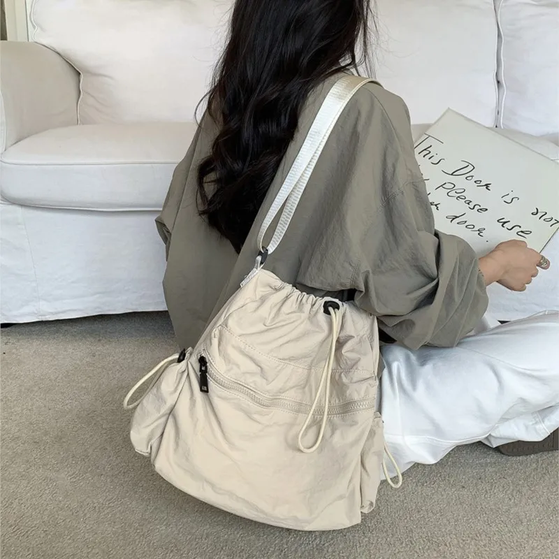 Korean Drawstring Pleated Bag For Women 2024 New Nylon Casual Student Shoulder Bags Fashion Travel Large Capacity Crossbody Bag
Korean Drawstring Pleated Bag For Women 2024 New Nylon Casual Student Shoulder Bags Fashion Travel Large Capacity Crossbody Bag