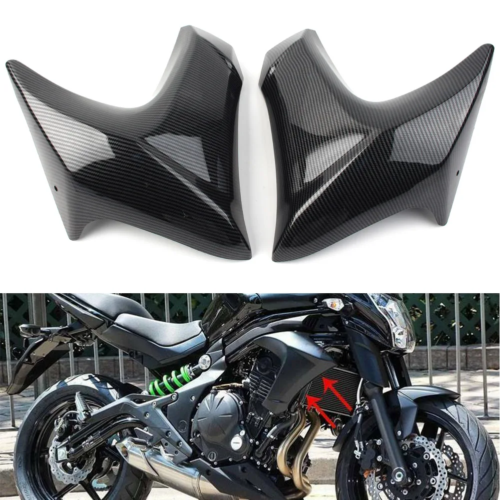 

Carbon Fiber ABS Motorbike Injection Radiator Cover Panel Fairing Left & Right 2Pcs For Kawasaki ER6N 2012 2013 2014 2015 2016