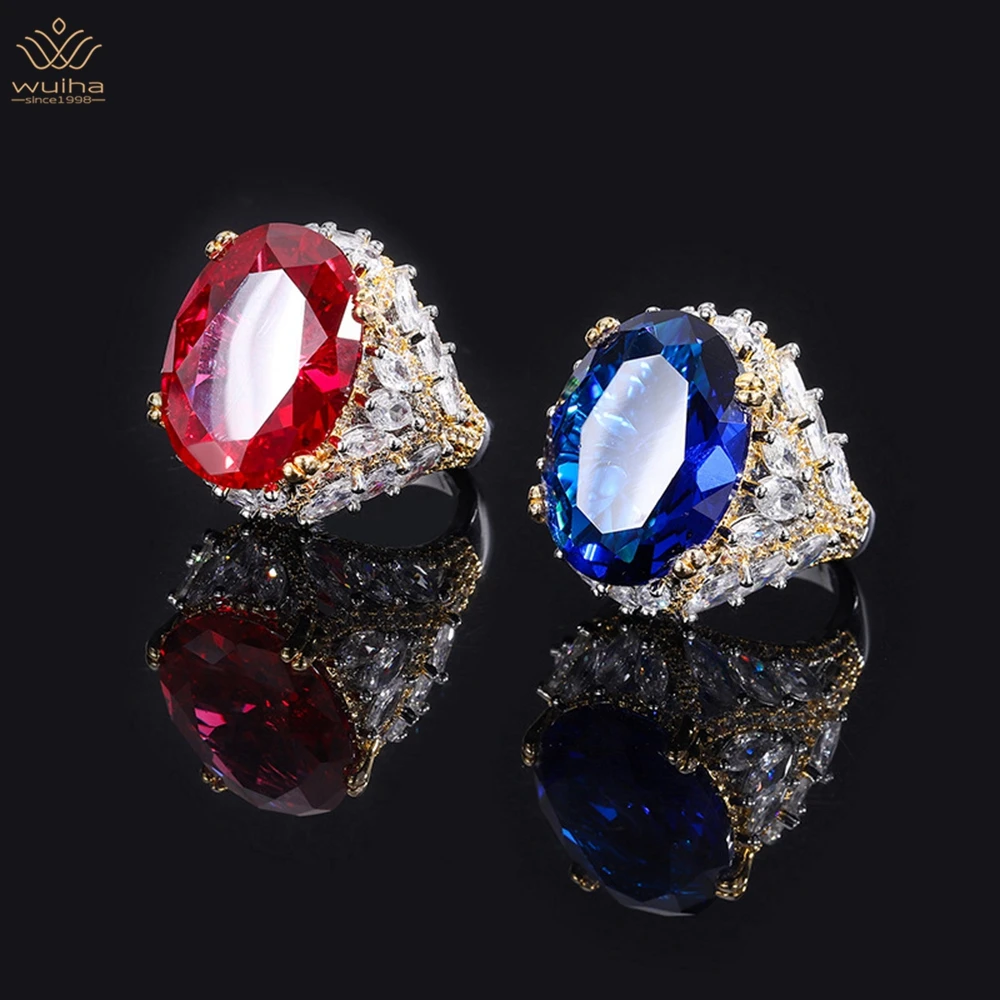 WUIHA 925 Sterling Silver 18K White Gold 15*20MM Sapphire Faceted Gemstone Ring For Women Anniversary Gift Jewelry Drop Shipping
WUIHA 925 Sterling Silver 18K White Gold 15*20MM Sapphire Faceted Gemstone Ring For Women Anniversary Gift Jewelry Drop Shipping