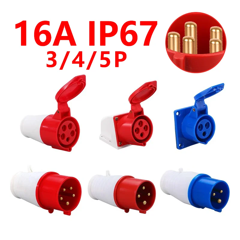 IP44 Industrial Plug and Socket 16A Waterproof Connector 3PIN 4Core 5Pin Waterproof Electrical Connection Wall Mount Socket
IP44 Industrial Plug and Socket 16A Waterproof Connector 3PIN 4Core 5Pin Waterproof Electrical Connection Wall Mount Socket