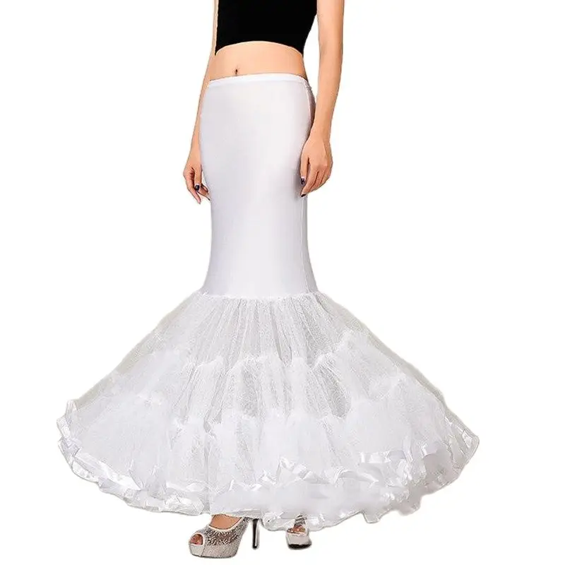 Soft Mermaid Crinoline Petticoat Free Size White Bridal Slip Scalable Ruffle Wedding Accessories In Stock 
Soft Mermaid Crinoline Petticoat Free Size White Bridal Slip Scalable Ruffle Wedding Accessories In Stock