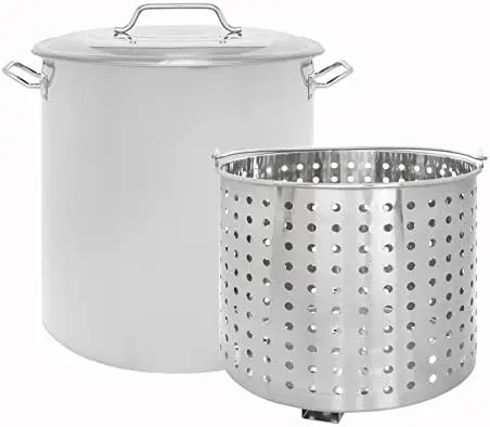Steel Stock Pot w/Steamer Basket. Cookware great for boiling and steaming (60 Quart)
Steel Stock Pot w/Steamer Basket. Cookware great for boiling and steaming (60 Quart)