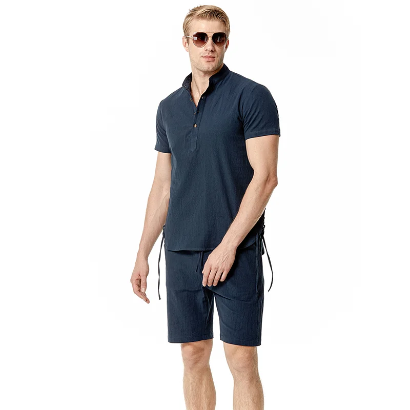 Summer Fashion Men's Cotton Linen Henry Neck Beach T-shirt Shorts Sets Thin Soft Slim Fit Sports Men Clothing Suits for Men
Summer Fashion Men's Cotton Linen Henry Neck Beach T-shirt Shorts Sets Thin Soft Slim Fit Sports Men Clothing Suits for Men