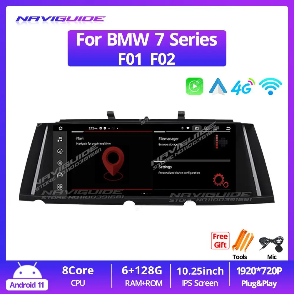 NAVIGUIDE 10.25" 6G+128G Car Radio CarPlay For BMW 7 Series F01 F02 2009-2014 CIC NBT System Multimedia Player GPS Bluetooth
NAVIGUIDE 10.25" 6G+128G Car Radio CarPlay For BMW 7 Series F01 F02 2009-2014 CIC NBT System Multimedia Player GPS Bluetooth
