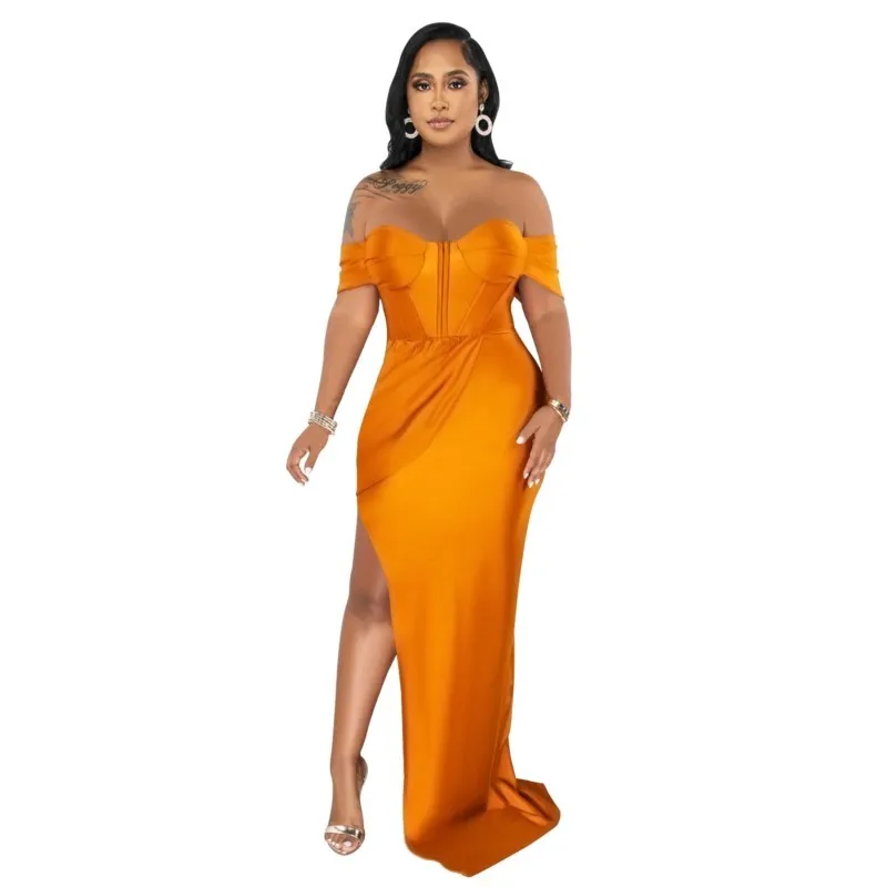 Women's Solid Color Slim Dress Sexy Tube Top Strapless Party Evening Dress Elegant Personality Slit Floor Mopping Dress Summer
Women's Solid Color Slim Dress Sexy Tube Top Strapless Party Evening Dress Elegant Personality Slit Floor Mopping Dress Summer