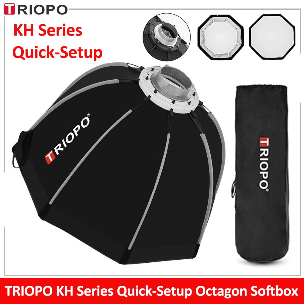 

TRIOPO KH Octagon Softbox Quick-Setup Soft Box Bowens Mount for Sokani X100 X60 Mini Aputure 300c 200XS Godox LED Video Light
