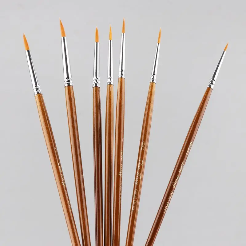 

2024 New 7pcs/set Professional Detail Paint Brush Fine Pointed Tip Miniature Brushes For