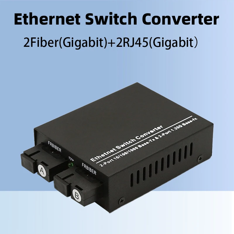 FTTH SC 2 Fiber Port +2 RJ45 10/100/1000M Fiber Media Converter Fiber Optical Transciver Gigabit Ethernet Switch Converter 20km
FTTH SC 2 Fiber Port +2 RJ45 10/100/1000M Fiber Media Converter Fiber Optical Transciver Gigabit Ethernet Switch Converter 20km