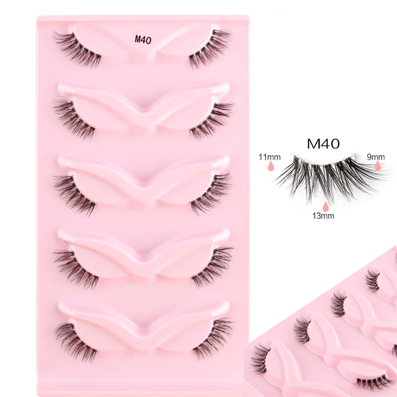 5/10 Pairs False Eyelashes Soft Natural Look Fluffy Wispy Lashes 3D Faux Mink Fake Eyelashes Clear Band Eye Lashes Make up 41 S49e52580abd54a3da1e3e7b397d69efaU