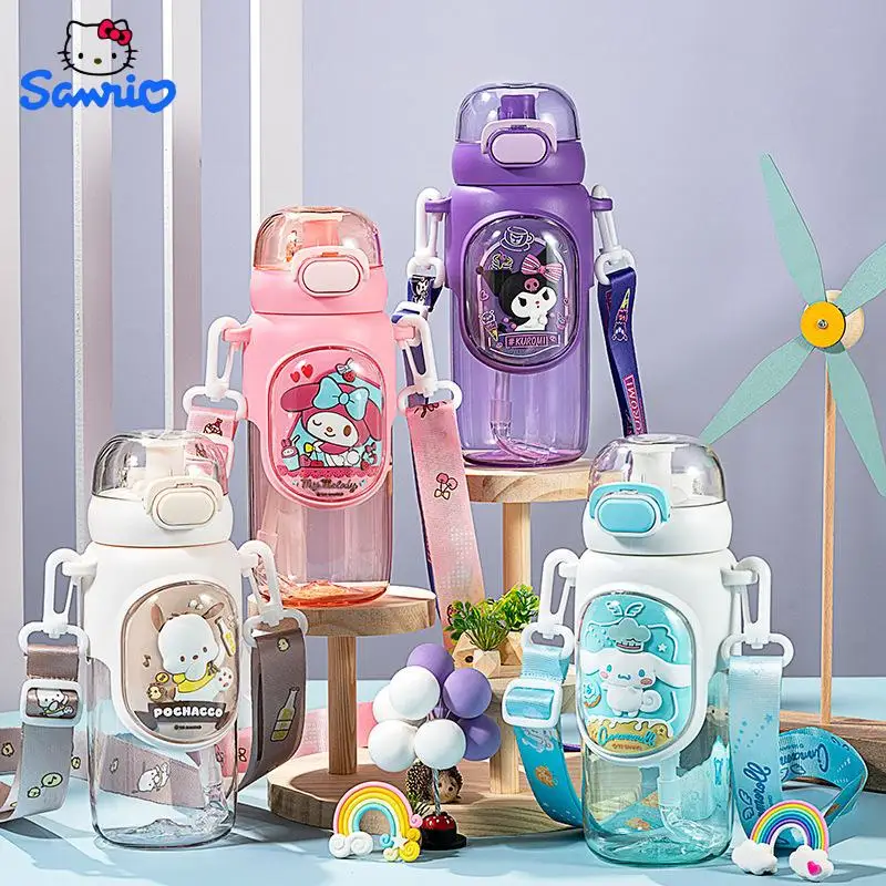 

600ML Sanrio Hello Kitty Water Cup Cute Kuromi Thermos Cups Anime Cartoon My Melody Juice Cups Insulated Water Bottle Kids Gifts