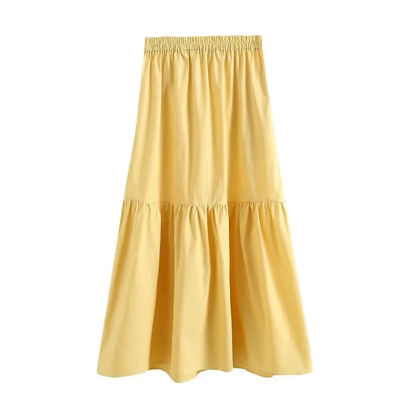 Women's 2023 Chic Fashion Two-color Joker Pleated Loose Version of the Long Skirt Retro High Elastic Waist Skirt. 
Women's 2023 Chic Fashion Two-color Joker Pleated Loose Version of the Long Skirt Retro High Elastic Waist Skirt.