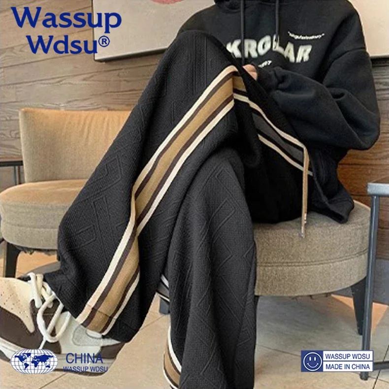 

WASSUP Loose Casual For Men's Spring And Autumn Season New Trendy Brand Instagram Pi Shuai Straight Tube Pants, Floor Sweeping