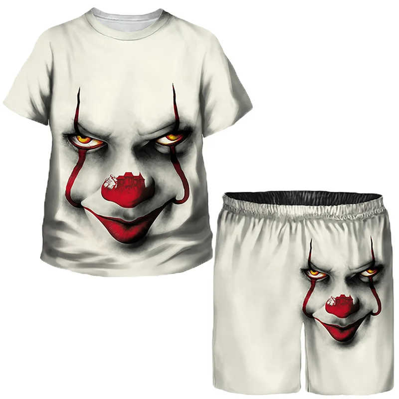 New Summer Set For Boys Girls Funny Clown Graphic Tee Shirt + Shorts Suit For 1-14 Year Old Children Halloween Costume Outfits
New Summer Set For Boys Girls Funny Clown Graphic Tee Shirt + Shorts Suit For 1-14 Year Old Children Halloween Costume Outfits