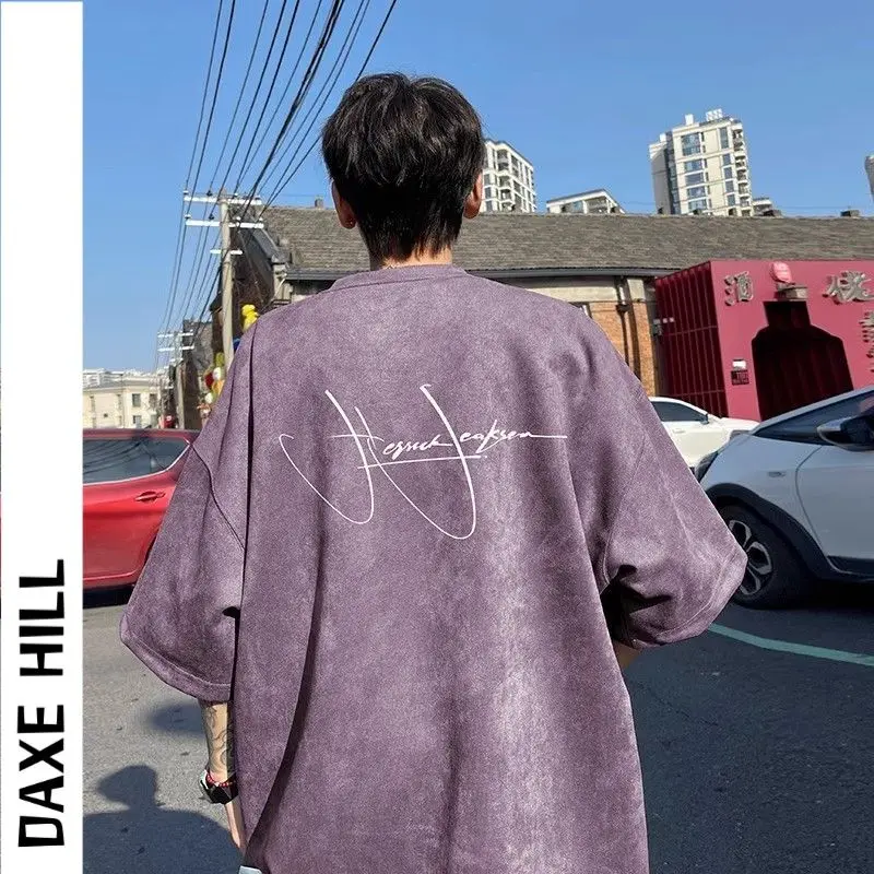 American suede heavyweight t-shirt mens short-sleeved summer thin handsome highend retro trendy brand trendy half-sleeved Tshirt
American suede heavyweight t-shirt mens short-sleeved summer thin handsome highend retro trendy brand trendy half-sleeved Tshirt