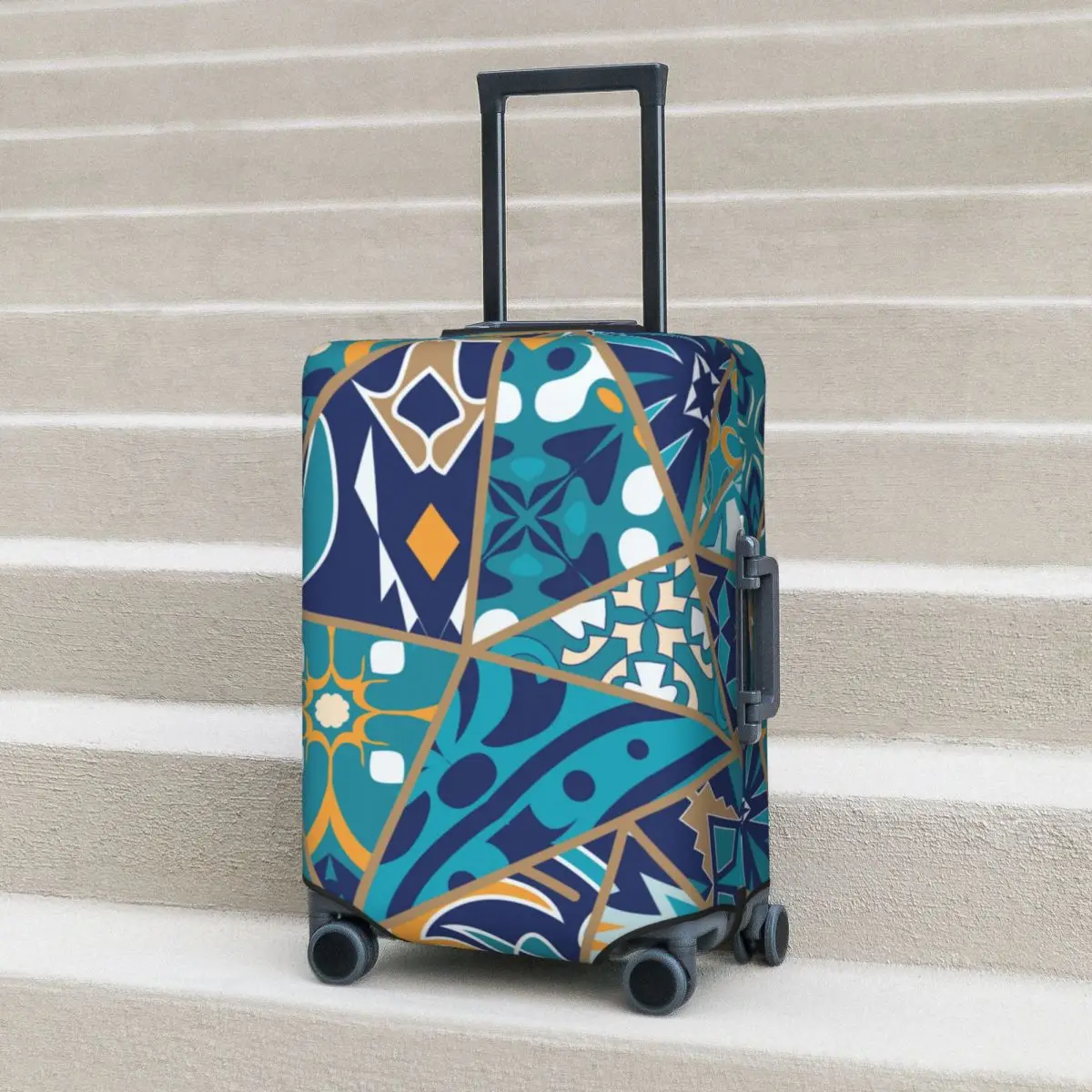 Portuguese Tiles Suitcase Cover Boho Abstract Geometric Leaf Business Flight Elastic Luggage Case Protector
Portuguese Tiles Suitcase Cover Boho Abstract Geometric Leaf Business Flight Elastic Luggage Case Protector