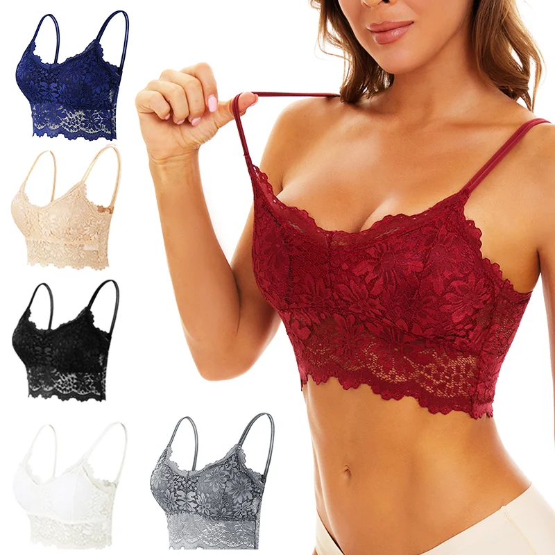New Women Lace Bras Top Comfortable Bralette Solid Color Sexy Underwear Vest Female Hollow Out Wireless Lingerie Seamless Bra
New Women Lace Bras Top Comfortable Bralette Solid Color Sexy Underwear Vest Female Hollow Out Wireless Lingerie Seamless Bra