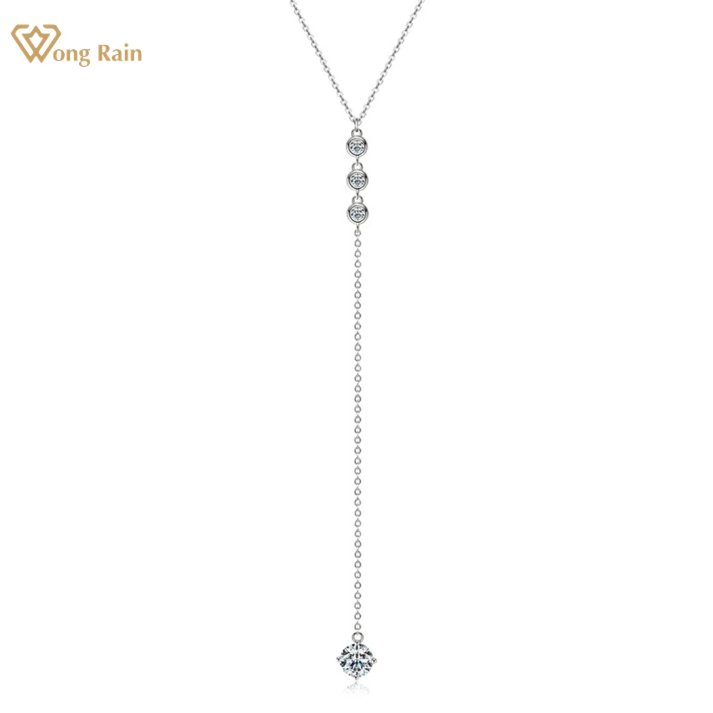 

Wong Rain, 100% Стерлинговое Серебро 925 пробы, VVS1, 3EX D Цвет, настоящий Муассанит, бриллианты, драгоценный камень, кулон, ожерелье, ювелирное изделие, бесплатная доставка