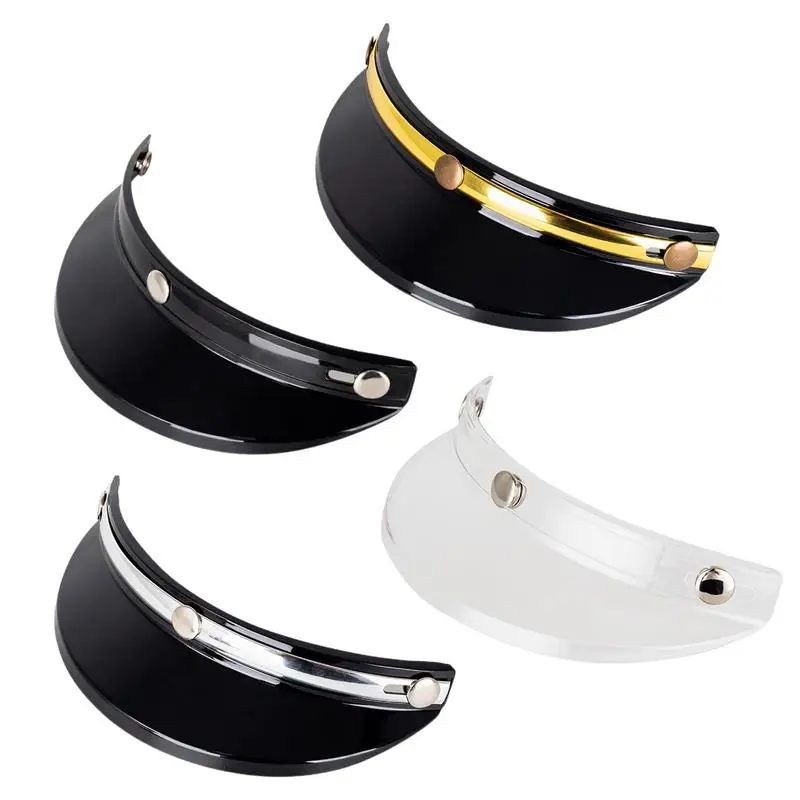 

Vintage 3-Snap Motorcycle Helmet Peak Lens Open Face Sun Shade Visor Shield Helmets Sun Shade Protector Helmets Visor Accessory