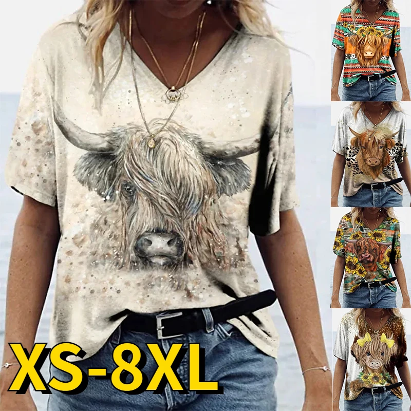 2023 Women Loose T-shirt Summer V Neck Asual Pullover Oversized Clothes Short Sleeve Vintage Print Top Everyday Fashion C XS-8XL
2023 Women Loose T-shirt Summer V Neck Asual Pullover Oversized Clothes Short Sleeve Vintage Print Top Everyday Fashion C XS-8XL