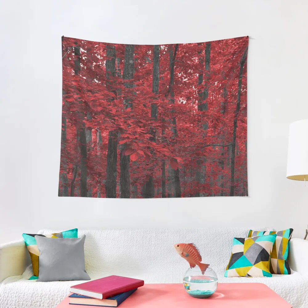 

The Red Forest Tapestry Outdoor Decoration Wall Hanging Decoration Bedroom Home Decorations Aesthetic Tapestry