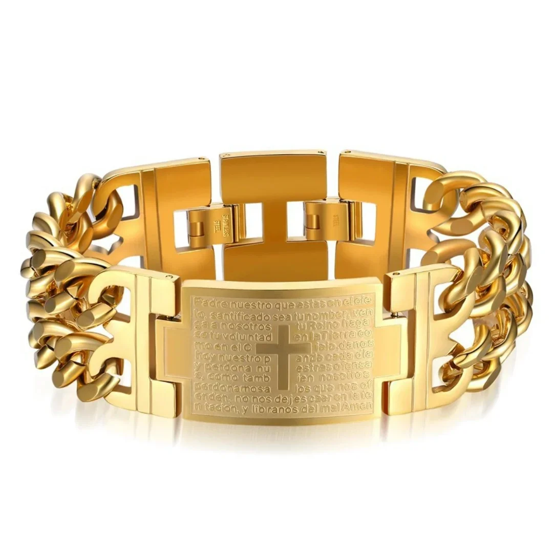 Christian Cross Scripture Engraved Titanium Steel Braided Chain Bracelet Bangles Classic Religious Amulet Jewelry for Men Cool
Christian Cross Scripture Engraved Titanium Steel Braided Chain Bracelet Bangles Classic Religious Amulet Jewelry for Men Cool