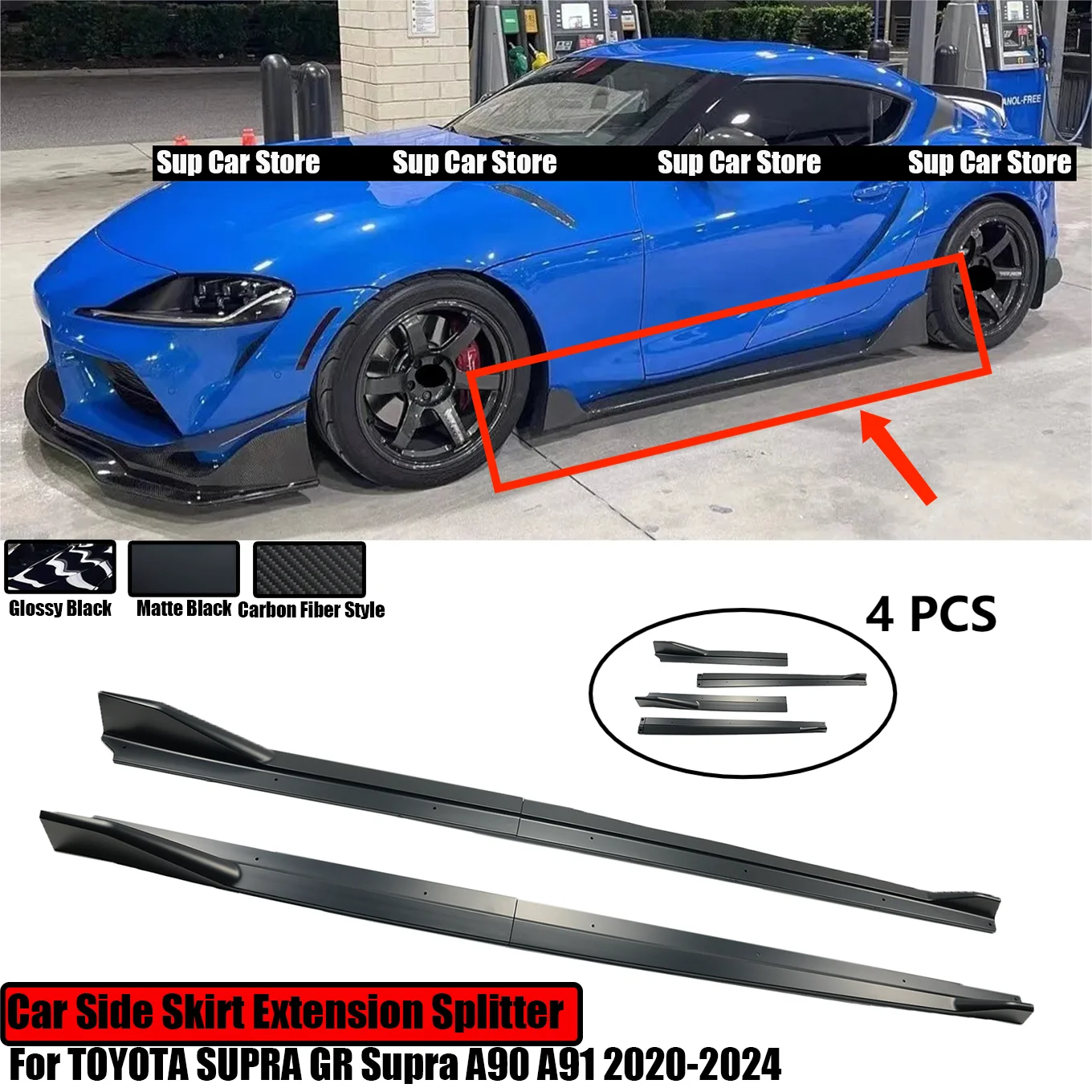 Car Side Skirt Extension Splitter Spoiler Plate Lip Bumper A Pair For TOYOTA SUPRA GR Supra A90 A91 2020-2024 AG Style
Car Side Skirt Extension Splitter Spoiler Plate Lip Bumper A Pair For TOYOTA SUPRA GR Supra A90 A91 2020-2024 AG Style