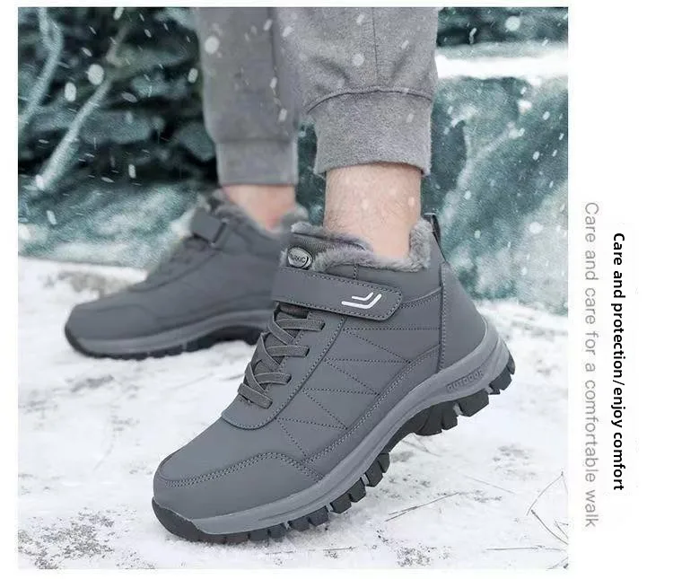 الرجال الشتاء سميكة القاع الثلوج الأحذية الدافئة صوف مبطن أحذية رياضية غير رسمية في الهواء الطلق المضادة للانزلاق أحذية قطنية جولة تو كعب مسطح الرجال الشتاء سميكة القاع الثلوج الأحذية الدافئة صوف مبطن أحذية رياضية غير رسمية في الهواء الطلق المضادة للانزلاق أحذية قطنية جولة تو كعب مسطح