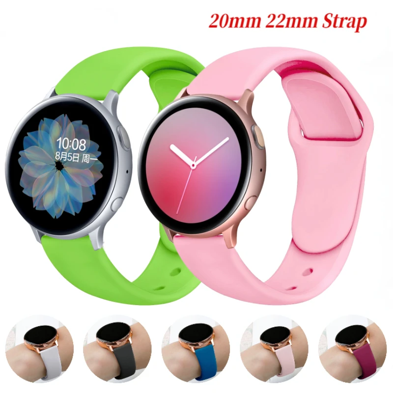 

20mm 22mm Silicone Loop Strap for Samsung Galaxy Watch 6/5/4 Huawei Watch 3 GT3/Active 2 Soft Bracelet Wristband Amazfit GTR/GTS