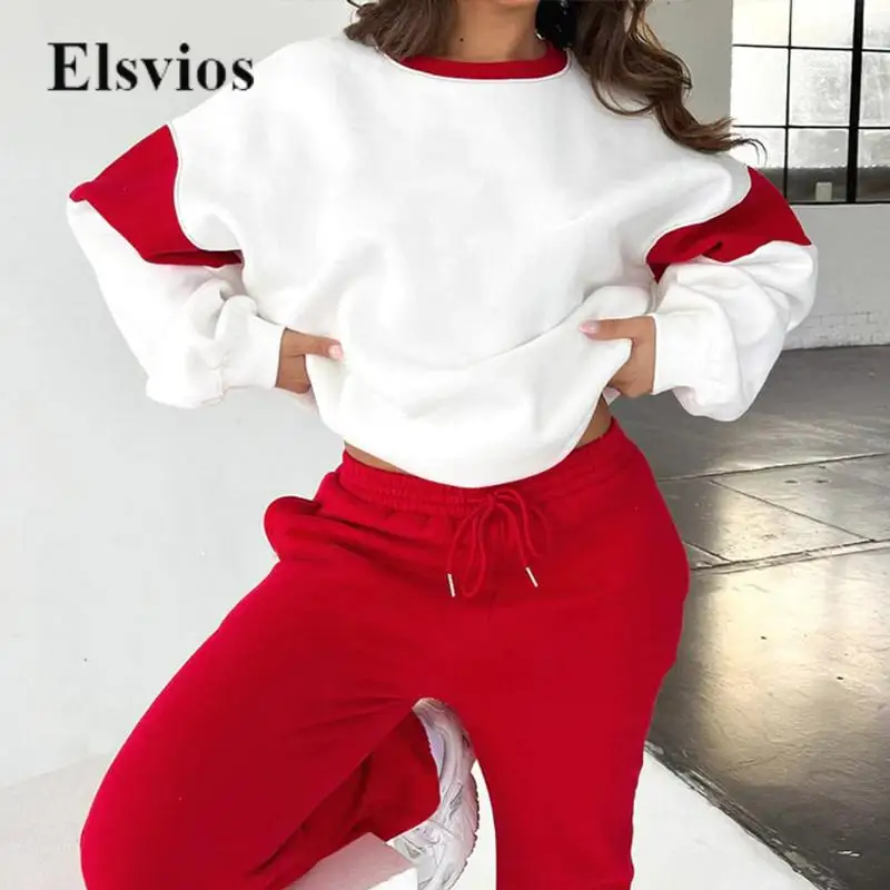 Casual O-neck Long Sleeve Tops Pullover + Sweatpants Outfit Loose Sweatshirt Sets Fashion Patchwork Color Sports Women Tracksuit
Casual O-neck Long Sleeve Tops Pullover + Sweatpants Outfit Loose Sweatshirt Sets Fashion Patchwork Color Sports Women Tracksuit