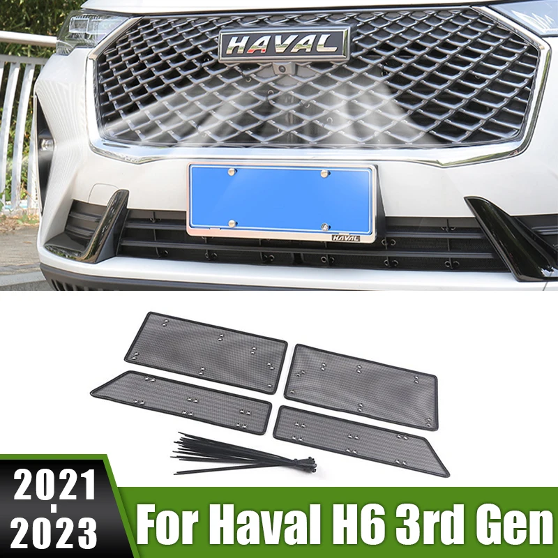 

For Haval H6 3rd Gen 2021 2022 2023 GT DHT-PHEV Car Middle Insect Screening Mesh Front Grille Net Anti-mosquito Dust Cover Case