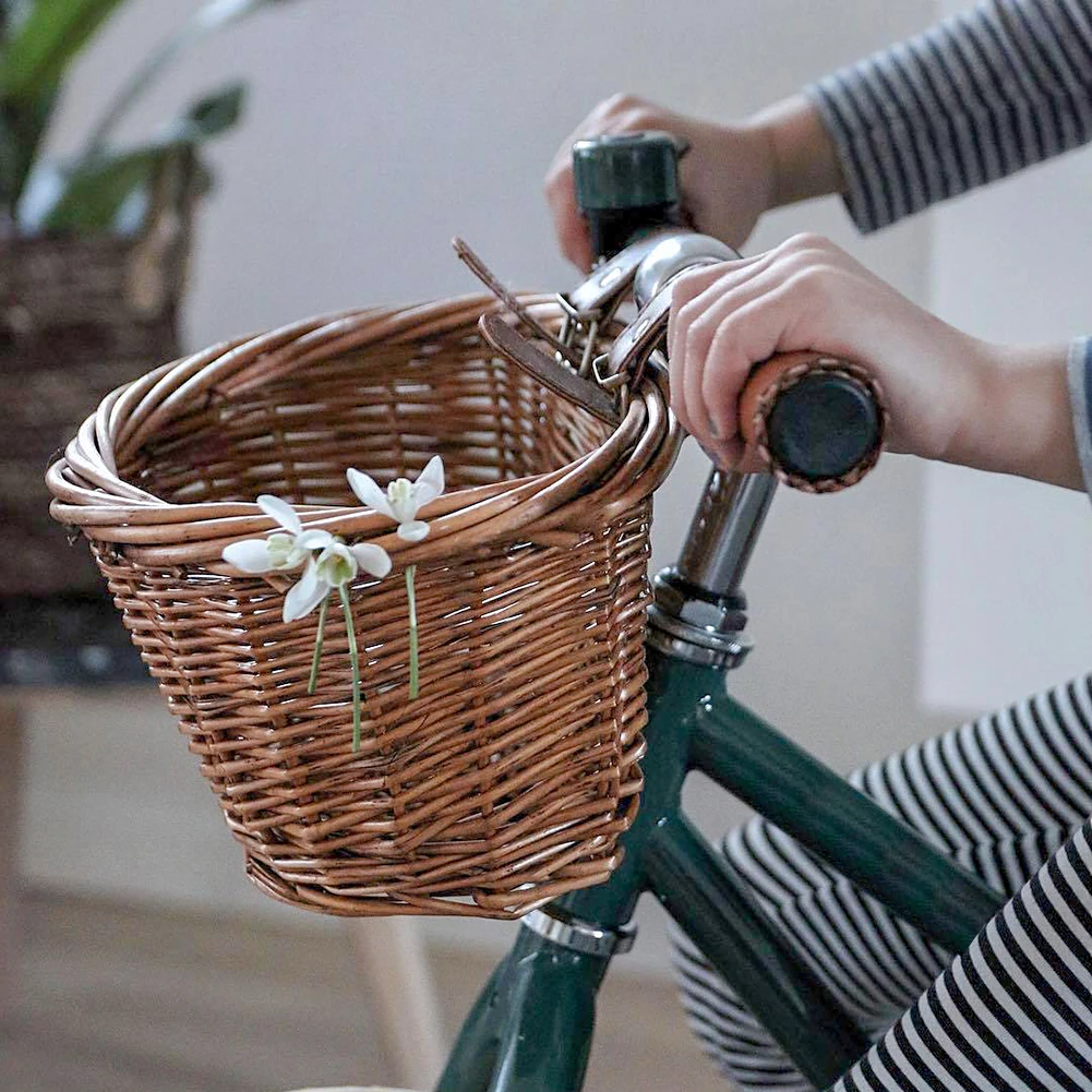 Children Adult Fashion Retro Bicycle Rattan Basket 9 inches Bicycle Front Basket Storage With Fixed Strap Waterproof Durable
Children Adult Fashion Retro Bicycle Rattan Basket 9 inches Bicycle Front Basket Storage With Fixed Strap Waterproof Durable