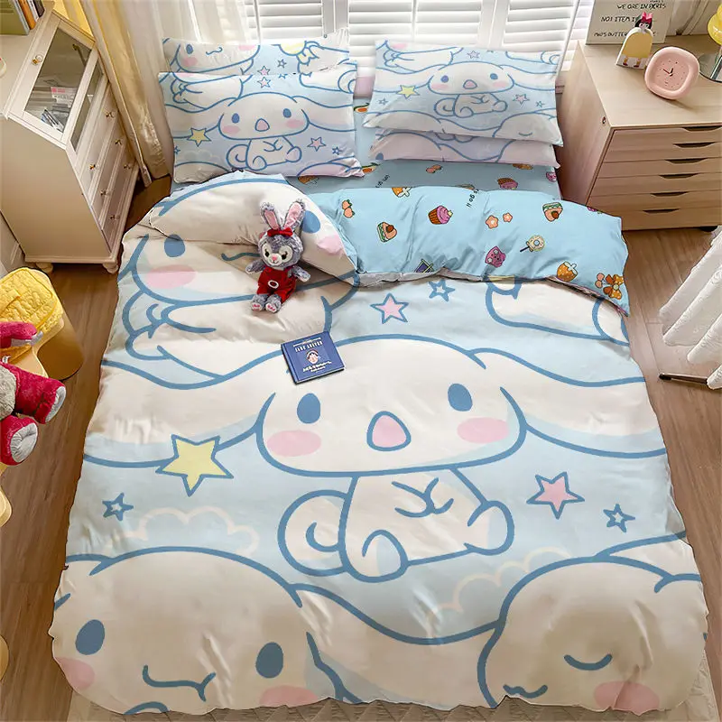 Комбинезон Sanrio аниме Cinnamoroll из четырех предметов, пододеяльник, наволочка, девочка, сердце, мультфильм, для студенческого общежития, простыня, игрушки для детей
Комбинезон Sanrio аниме Cinnamoroll из четырех предметов, пододеяльник, наволочка, девочка, сердце, мультфильм, для студенческого общежития, простыня, игрушки для детей