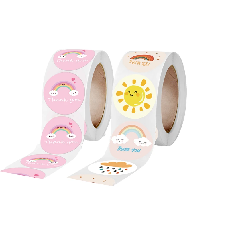 500Pcs/Roll Round Cartoon Thank You Stickers Cute Sun Rainbow Clouds Sticker For Handmade Gift Decor Labels Adhesive Stickers
500Pcs/Roll Round Cartoon Thank You Stickers Cute Sun Rainbow Clouds Sticker For Handmade Gift Decor Labels Adhesive Stickers