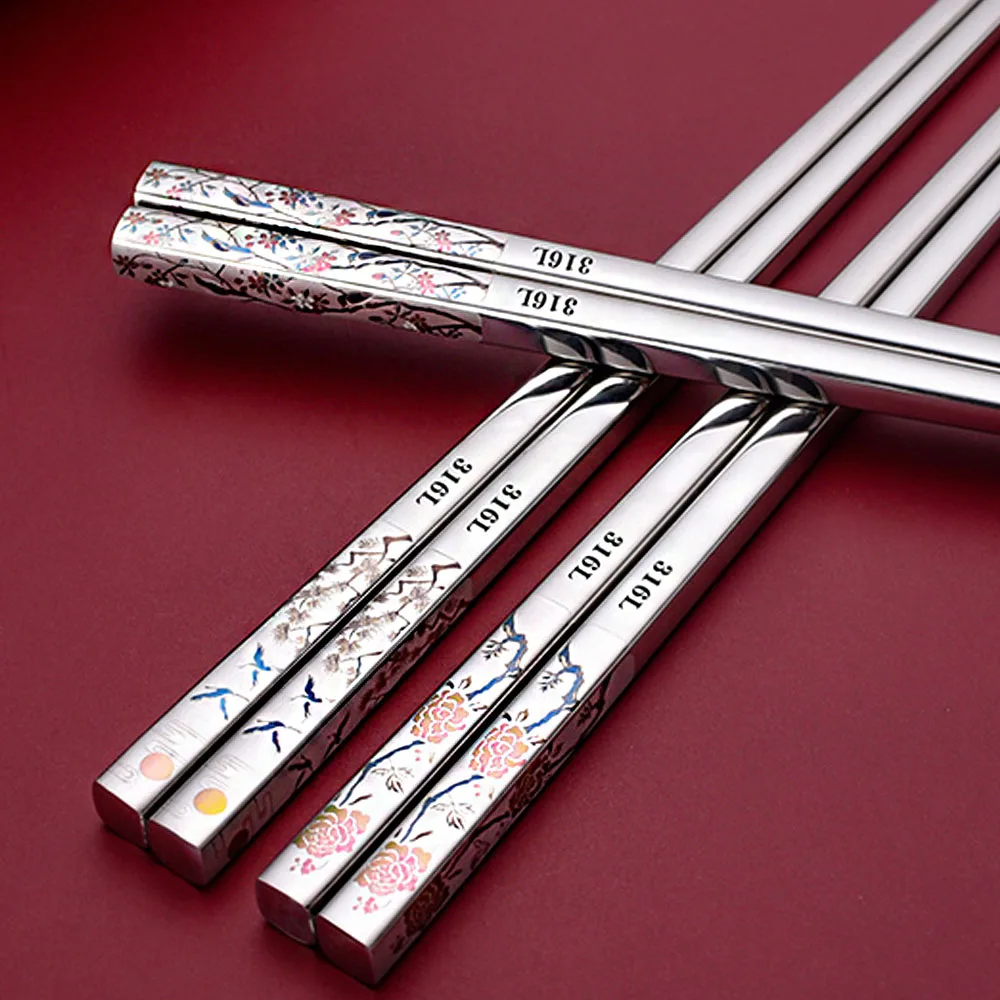 New Titanium-plated 316L Stainless Steel Long Chopsticks, 304 Non-Slip Anti-Mold Household Tableware Long Chopsticks, 1 Pair
New Titanium-plated 316L Stainless Steel Long Chopsticks, 304 Non-Slip Anti-Mold Household Tableware Long Chopsticks, 1 Pair