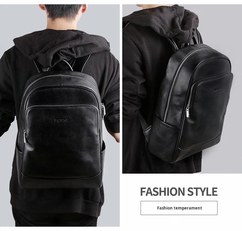 حقيبة ظهر عصرية من جلد البقر الطبيعي، حقيبة كتف مزدوجة فاخرة خفيفة الوزن، حقيبة رجالية أنيقة للأعمال حقيبة ظهر عصرية من جلد البقر الطبيعي، حقيبة كتف مزدوجة فاخرة خفيفة الوزن، حقيبة رجالية أنيقة للأعمال